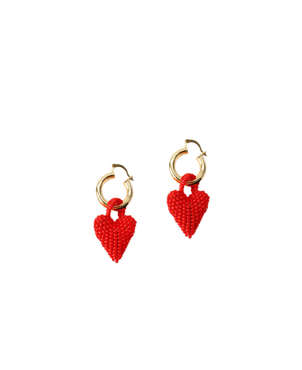 Heart Hoops Earrings - (Pre Order)